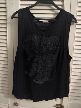 Black Women's Elephant Graphic Tank Top